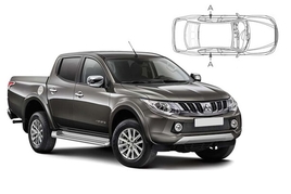 Slnečné clony na okná - MITSUBISHI L 200 pick-up (2006-2015) - Len na bočné stahovacie sklá (MIT-L200-4-B/18)