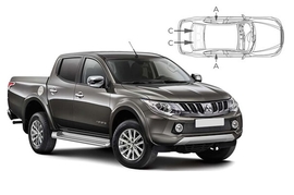 Slnečné clony na okná - MITSUBISHI L 200 pick-up (2006-2015) - Komplet sada (MIT-L200-4-B)