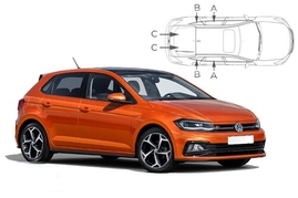 Slnečné clony na okná - VW Polo hatchback (2017-) - Komplet sada (VW-POLO-5-D)