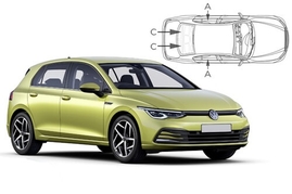 Slnečné clony na okná - VW Golf VIII. hatchback 5dv. (2020-) - Komplet sada (VW-GOLF-5-H)