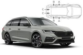 Slnečné clony na okná - SKODA Octavia IV. Combi (2020-) - Komplet sada (SKO-OCTA-E-D)