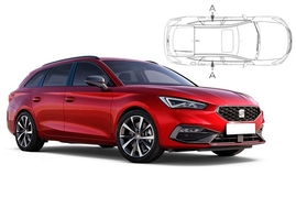 Slnečné clony na okná - SEAT Leon Combi (2020-) - Len na bočné stahovacie sklá (SEA-LEON-E-E/18)