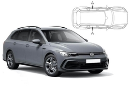 Slnečné clony na okná - VW Golf VIII. Combi (2020-) - Len na bočné stahovacie sklá (VW-GOLF-E-H/18)