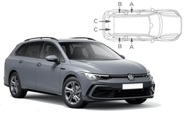 Slnečné clony na okná - VW Golf VIII. Combi (2020-) - Komplet sada (VW-GOLF-E-H)