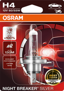 OSRAM H4 12V 60/55W P43T NIGHT BREAKER® SILVER +100% 1ks (OS 64193NBS-01B-A)