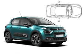 Slnečné clony na okná - CITROEN C3 Hatchback (2016-) - Len na bočné stahovacie sklá (CIT-C3-5-C/18)