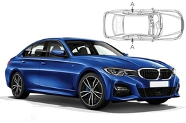 Slnečné clony na okná - BMW 3 Sedan (2019-) - Len na bočné stahovacie sklá (BMW-3SER-4-D/18)