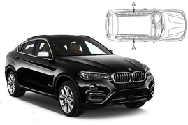 Slnečné clony na okná - BMW X6 (2014-2019) - Len na bočné stahovacie sklá (BMW-X6-5-B/18)