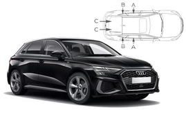 Slnečné clony na okná - AUDI A3/S3 Sportback (2020-) - Komplet sada (AU-A3-5-C)