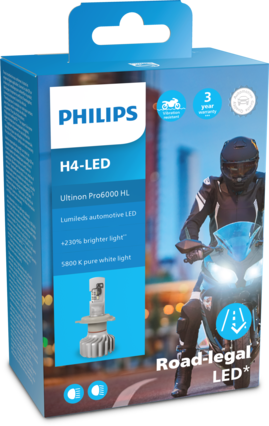 Philips H4 12V 18W P43t Ultinon Pro6000 LED 5800K Moto 1ks (PH 11342U6000X1)