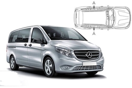 Slnečné clony na okná - MERCEDES-BENZ Vito XLWB od 2014 - Len na bočné sťahovacie sklá (MB-VITOXLWB-5-C/18)