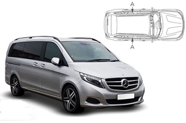 Slnečné clony na okná - MERCEDES-BENZ Vito SWB od 2014 - Len na bočné sťahovacie sklá (MB-VITOSWB-5-C/18)