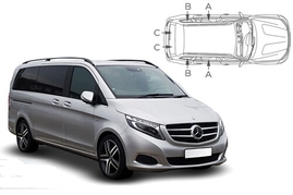 Slnečné clony na okná - MERCEDES-BENZ Vito SWB od 2014 - Komplet sada (MB-VITOSWB-5-C)