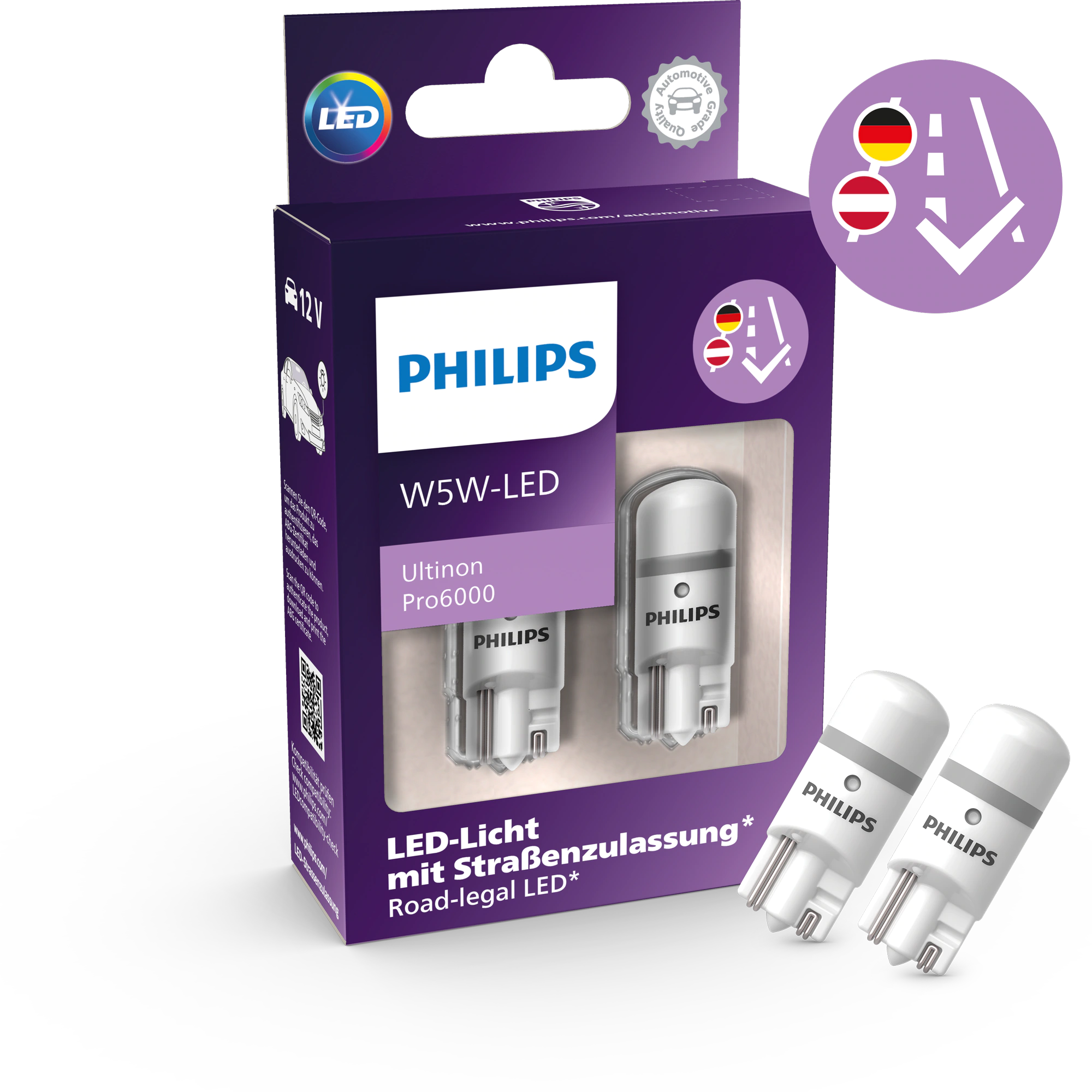 Philips LED W5W 12V 0,9W Ultinon Pro6000 6000K 2ks (PH 11961HU60X2)