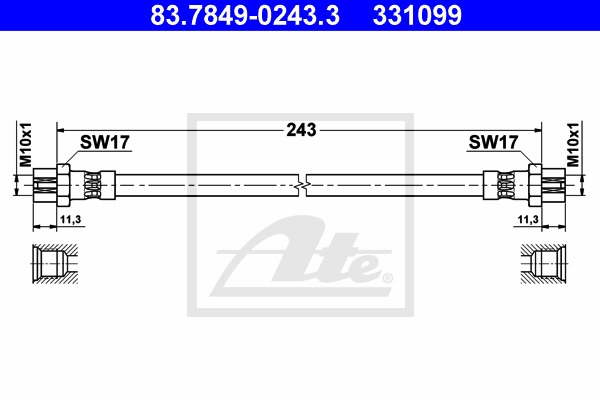 Brzdová hadica CONTINENTAL TEVES (ATE) (83.7849-0243.3)