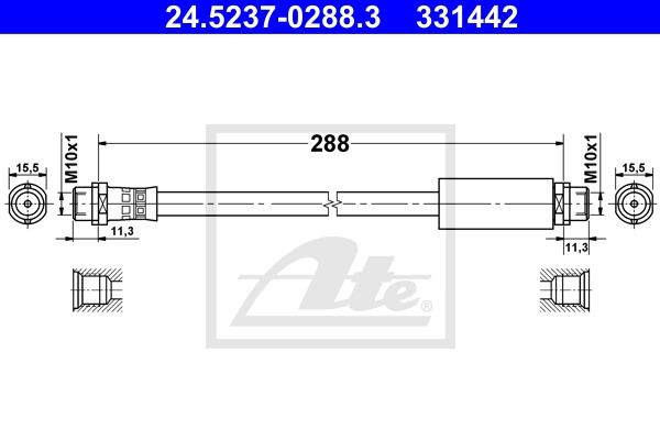 Brzdová hadica CONTINENTAL TEVES (ATE) (24.5237-0288.3)