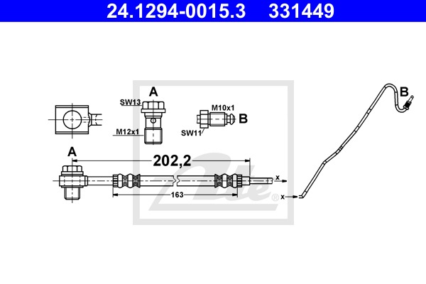 Brzdová hadica CONTINENTAL TEVES (ATE) (24.1294-0015.3)