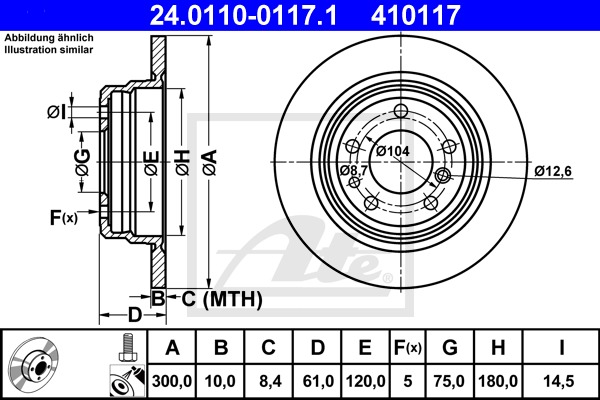 Brzdový kotúč CONTINENTAL TEVES (ATE) (24.0110-0117.1)