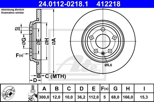 Brzdový kotúč CONTINENTAL TEVES (ATE) (24.0112-0218.1)