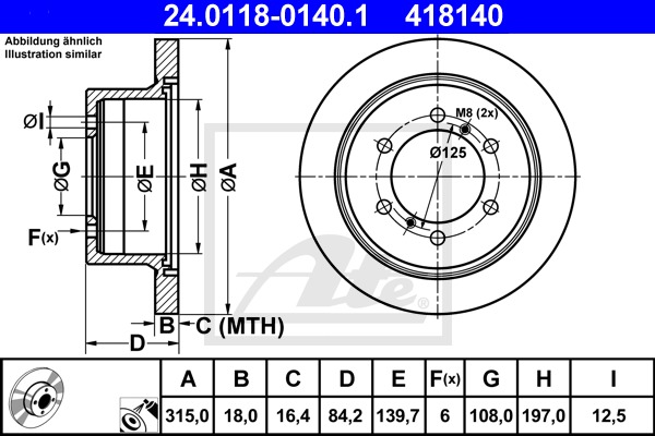 Brzdový kotúč CONTINENTAL TEVES (ATE) (24.0118-0140.1)