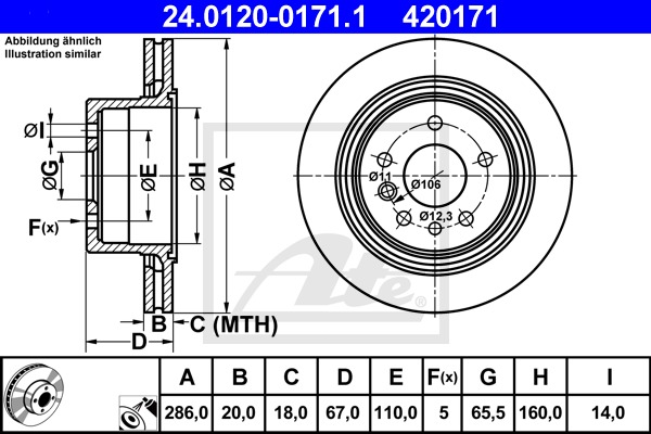 Brzdový kotúč CONTINENTAL TEVES (ATE) (24.0120-0171.1)