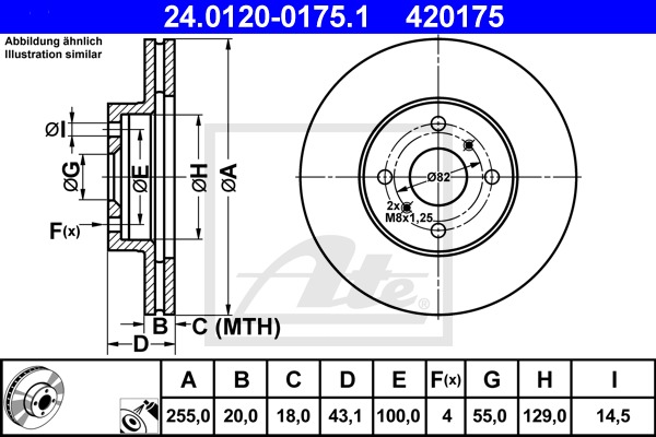 Brzdový kotúč CONTINENTAL TEVES (ATE) (24.0120-0175.1)