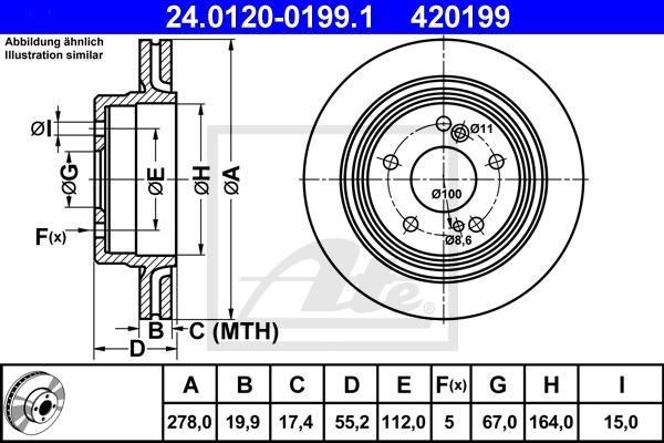 Brzdový kotúč CONTINENTAL TEVES (ATE) (24.0120-0199.1)