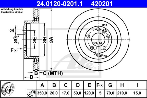 Brzdový kotúč CONTINENTAL TEVES (ATE) (24.0120-0201.1)