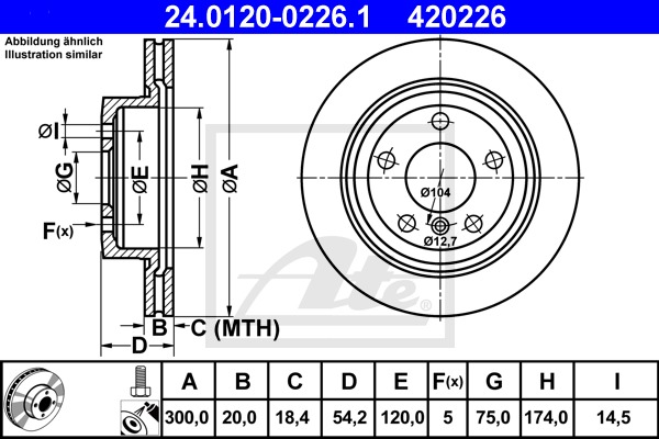 Brzdový kotúč CONTINENTAL TEVES (ATE) (24.0120-0226.1)