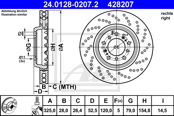 Brzdový kotúč CONTINENTAL TEVES (ATE) (24.0128-0207.2)