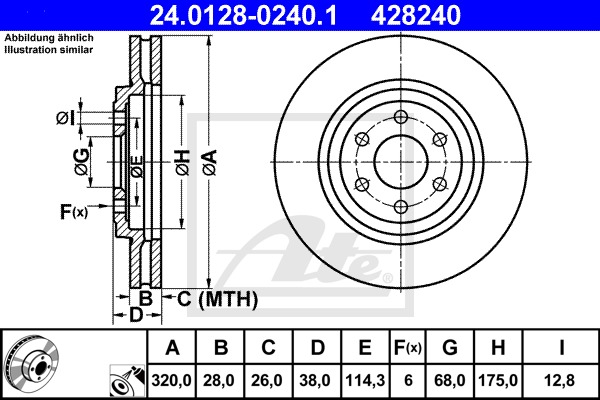 Brzdový kotúč CONTINENTAL TEVES (ATE) (24.0128-0240.1)