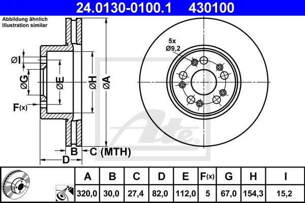 Brzdový kotúč CONTINENTAL TEVES (ATE) (24.0130-0100.1)