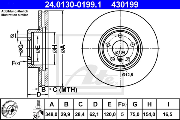 Brzdový kotúč CONTINENTAL TEVES (ATE) (24.0130-0199.1)