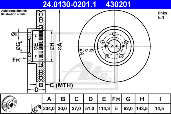 Brzdový kotúč CONTINENTAL TEVES (ATE) (24.0130-0201.1)