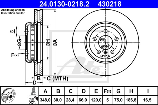 Brzdový kotúč CONTINENTAL TEVES (ATE) (24.0130-0218.2)