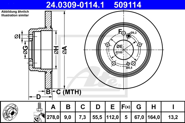 Power Disc CONTINENTAL TEVES (ATE) (24.0309-0114.1)