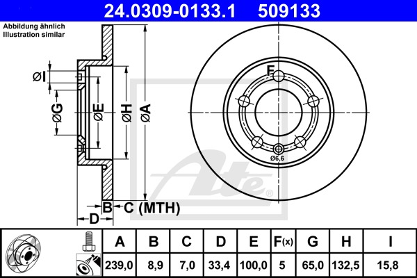 Power Disc CONTINENTAL TEVES (ATE) (24.0309-0133.1)