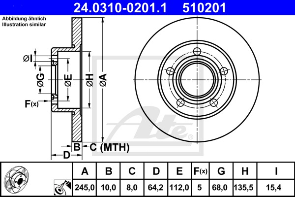 Power Disc CONTINENTAL TEVES (ATE) (24.0310-0201.1)