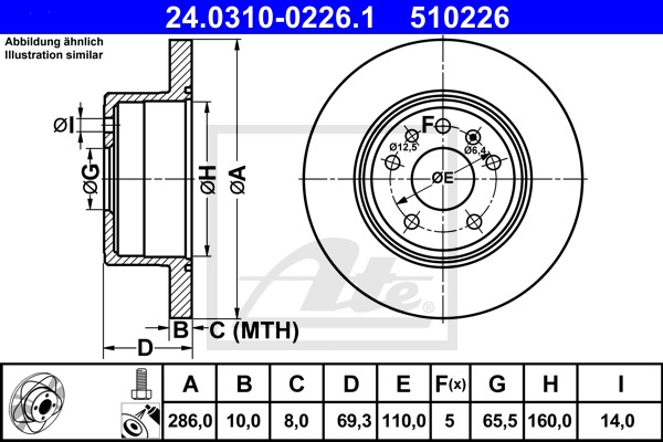 Power Disc CONTINENTAL TEVES (ATE) (24.0310-0226.1)