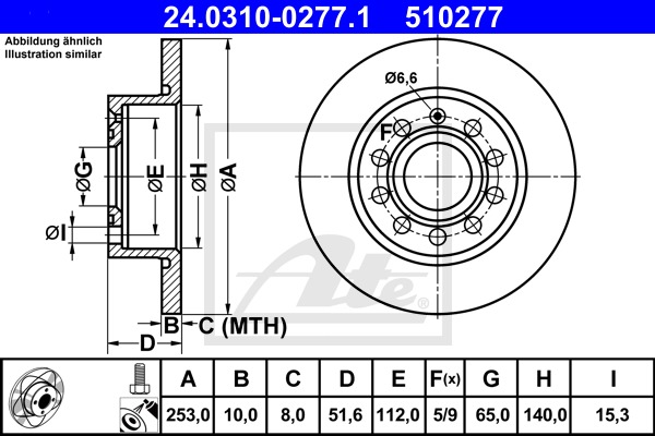 Power Disc CONTINENTAL TEVES (ATE) (24.0310-0277.1)