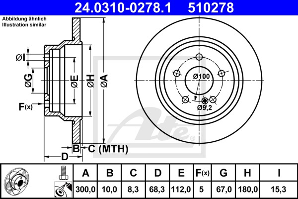 Power Disc CONTINENTAL TEVES (ATE) (24.0310-0278.1)