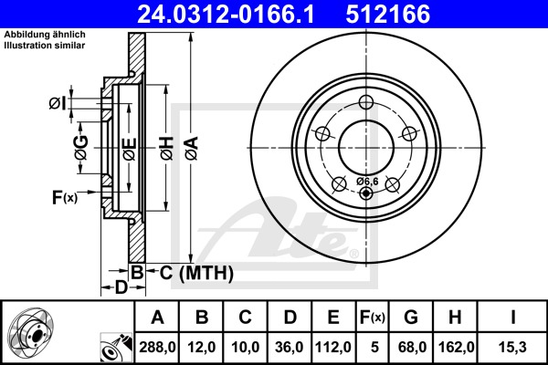 Power Disc CONTINENTAL TEVES (ATE) (24.0312-0166.1)