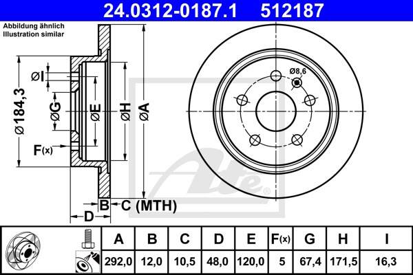 Power Disc CONTINENTAL TEVES (ATE) (24.0312-0187.1)