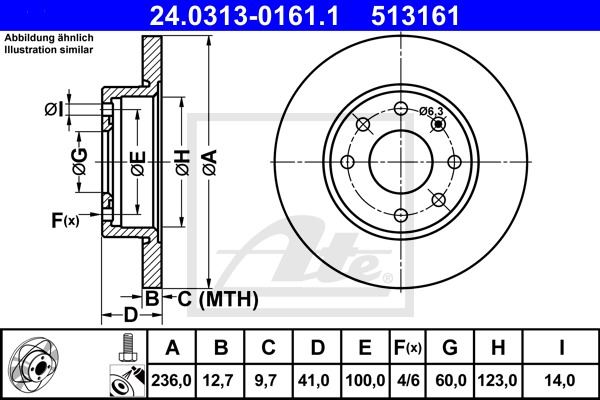 Power Disc CONTINENTAL TEVES (ATE) (24.0313-0161.1)