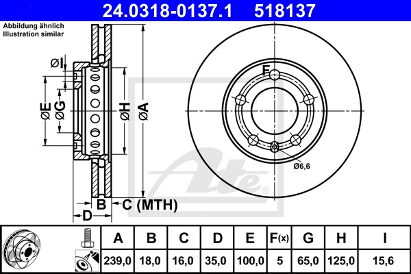 Power Disc CONTINENTAL TEVES (ATE) (24.0318-0137.1)