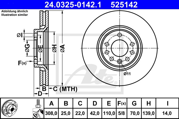 Power Disc CONTINENTAL TEVES (ATE) (24.0325-0142.1)