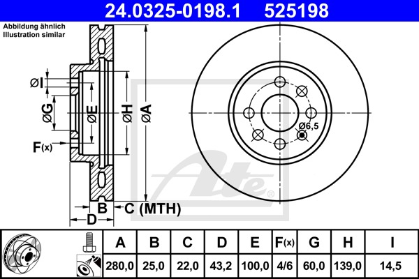 Power Disc CONTINENTAL TEVES (ATE) (24.0325-0198.1)