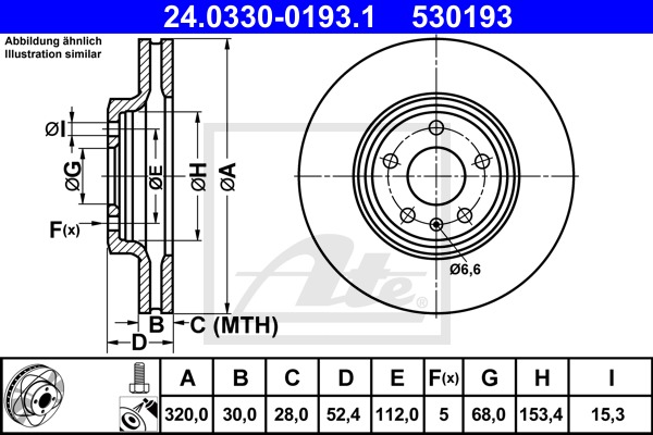 Brzdový kotúč CONTINENTAL TEVES (ATE) (24.0330-0193.1)