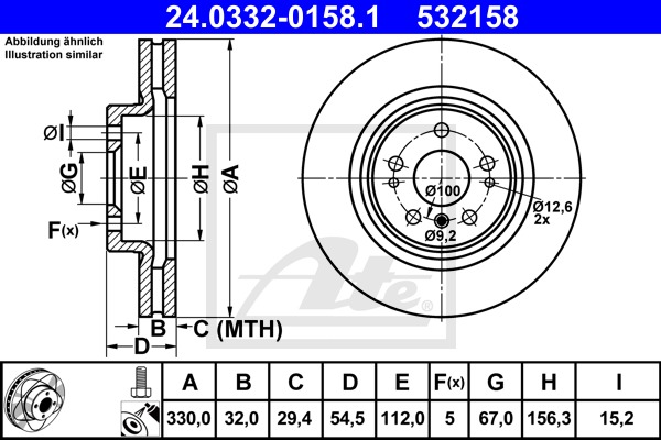 Power Disc CONTINENTAL TEVES (ATE) (24.0332-0158.1)