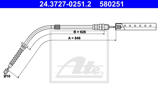 ťažné lanko parkovacej brzdy CONTINENTAL TEVES (ATE) (24.3727-0251.2)